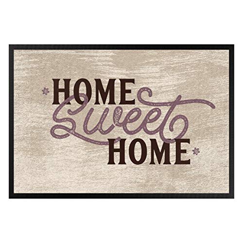 Bilderwelten Fußmatte Gummi Läufer Schmutzfangmatte Home Sweet Home Shabby White 50 x 70 cm von Bilderwelten