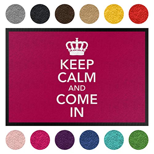 Bilderwelten Fußmatte Gummi Läufer Treppenmatte Keep Calm and Come in II 50 x 70 cm Fuchsia von Bilderwelten