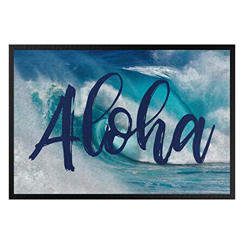 Bilderwelten Fußmatte Gummi Türvorleger Flormatte Innen - Außenbereich Aloha 50 x 70 cm von Bilderwelten