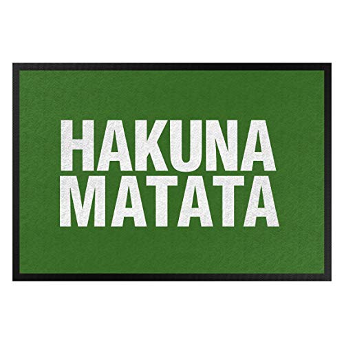 Bilderwelten Fußmatte Gummi Türvorleger Innen - Außenbereich Hakuna Matata 50 x 70 cm Moos von Bilderwelten