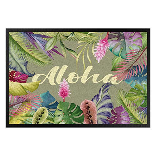 Bilderwelten Fußmatte Gummi Türvorleger Innen - Außenbereich Tropical Aloha 40 x 60 cm von Bilderwelten