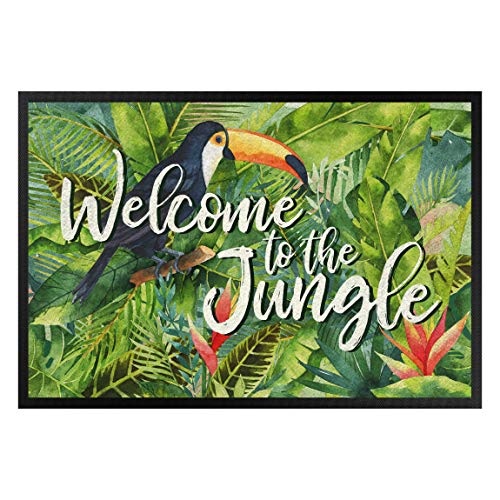 Bilderwelten Fußmatte Gummi Türvorleger Innen - Außenbereich Welcome to The Jungle 50 x 70 cm von Bilderwelten