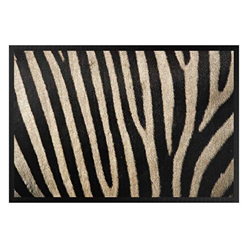 Bilderwelten Fußmatte - Zebrafell, Größe HxB: 40cm x 60cm von Bilderwelten
