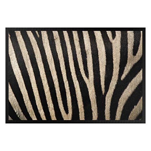 Bilderwelten Fußmatte - Zebrafell, Größe HxB: 60cm x 85cm von Bilderwelten