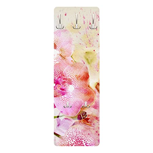 Bilderwelten Garderobe - Aquarell Blumen Orchideen, Größe HxB:119cm x 39cm von Bilderwelten