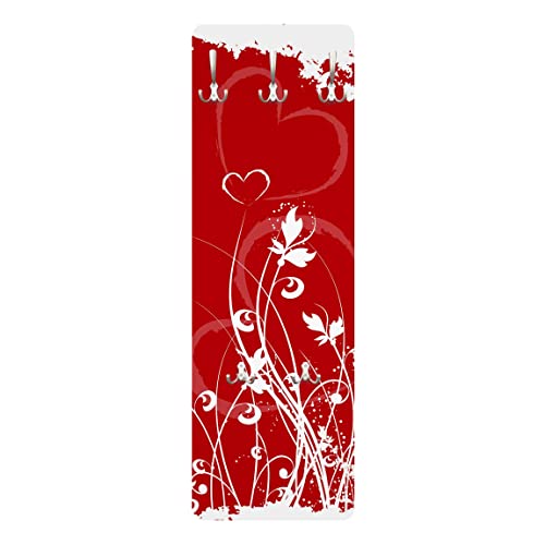 Bilderwelten Garderobe - Hearts of Flower - Rot, Größe HxB:119cm x 39cm von Apalis