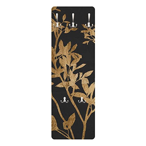 Bilderwelten Garderobe - Goldene Blätter auf Mokka II, Größe HxB:119cm x 39cm von Bilderwelten