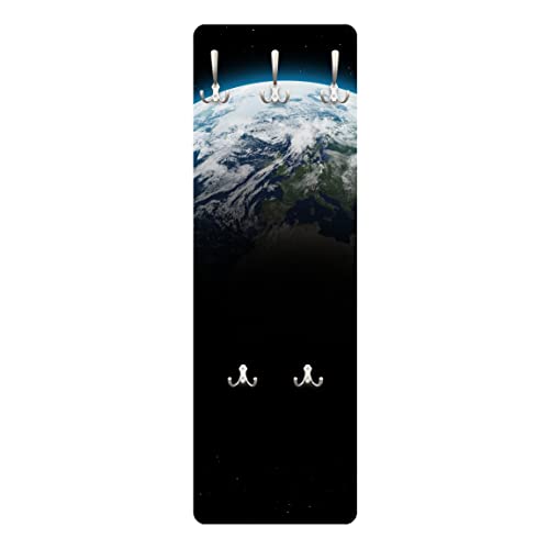 Bilderwelten Garderobe - Illuminated Planet Earth - Schwarz, Größe HxB:119cm x 39cm von Apalis