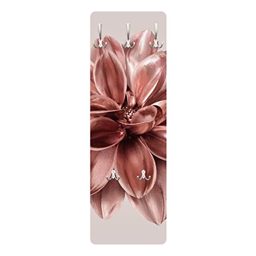 Bilderwelten Garderobe - Rosegoldene Dahlie in Metallic, Größe HxB:119cm x 39cm von Bilderwelten