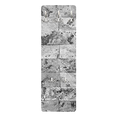 Bilderwelten Garderobe - Steinwand Naturmarmor grau, Größe HxB:119cm x 39cm von Bilderwelten