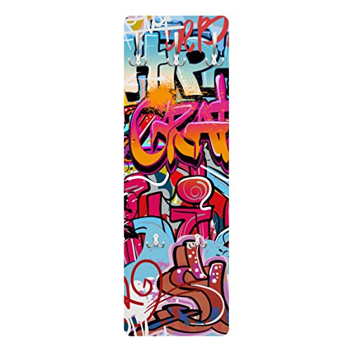 Bilderwelten Kindergarderobe - HipHop Graffiti - Kinderzimmer, Größe HxB:119cm x 39cm von Apalis