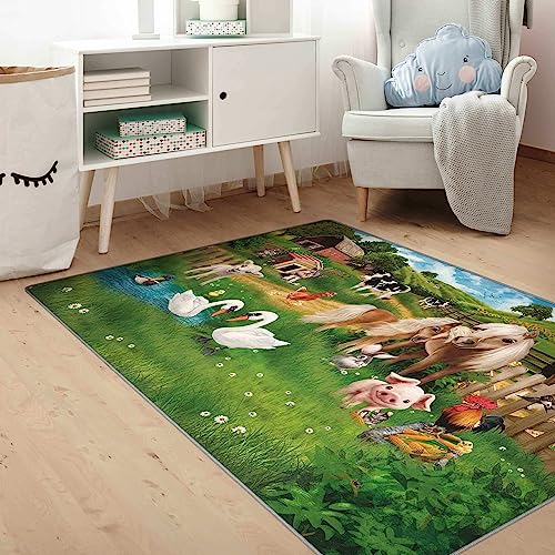 Bilderwelten Kinderteppich Tiere auf dem Bauernhof Rutschfester Spielteppich Kinderzimmer Teppich 200x300 cm von Bilderwelten