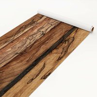 Klebefolie Holzoptik - Holzwand Flamed - Dekorfolie Holz Größe HxB: 200cm x 100cm von MICASIA