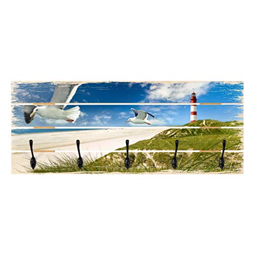 Motiv Maritim & Shabby Wandgarderobe Dune Breeze Haken schwarz 40x100 cm von Bilderwelten