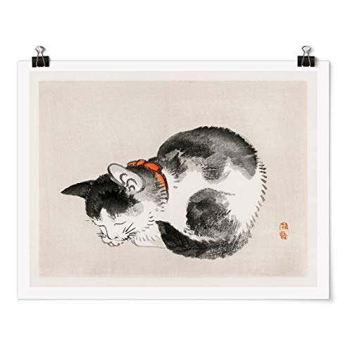 Bilderwelten Poster Asiatische Vintage Zeichnung Schlafende Katze Matt 45x60cm Bilderwelten Poster Asiatische Vintage Zeichnung Schlafende Katze Matt 45x60cm von Bilderwelten
