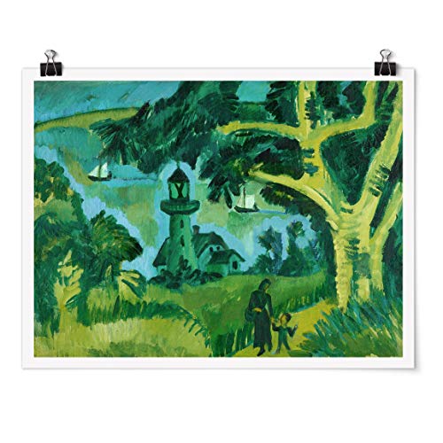 Bilderwelten Poster - Ernst Ludwig Kirchner - Leuchtturm auf Fehmarn - Glänzend 45x60cm von Bilderwelten