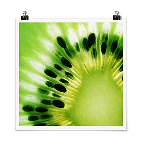 Bilderwelten Poster Galerieprint Kunstdruck Wall-Art Shining Kiwi Quadrat Glänzend 50 x 50cm von Bilderwelten