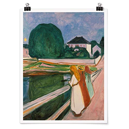 Bilderwelten Poster Kunstdruck Wanddekoration Edvard Munch - Weiße Nacht Glänzend 100 x 75cm von Bilderwelten