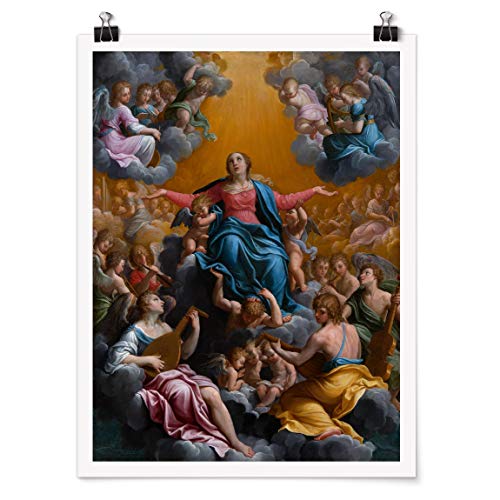 Bilderwelten Poster Kunstdruck Wanddekoration Guido Reni - Himmelfahrt Mariens Matt 60 x 45cm von Bilderwelten