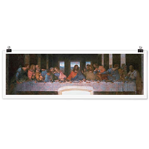 Bilderwelten Poster - Leonardo da Vinci - Das letzte Abendmahl Querformat, Matt 30 x 90cm von Bilderwelten