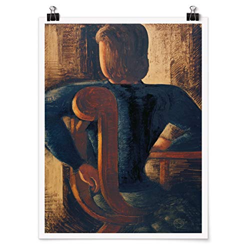 Bilderwelten Poster - Oskar Schlemmer - Rücklings Sitzende am Tisch Glänzend 40 x 30cm von Bilderwelten