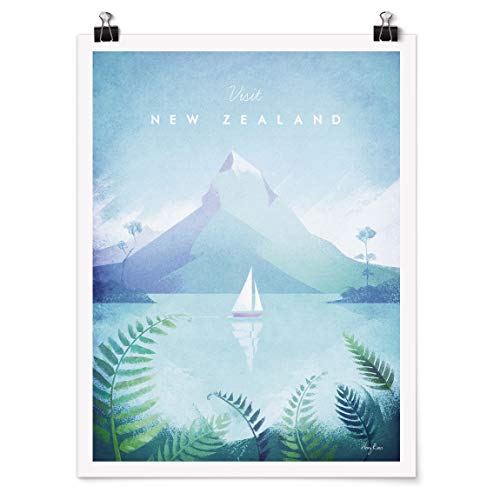 Bilderwelten Poster - Reiseposter - Neuseeland - Hochformat 4:3 Matt 80 x 60cm von Bilderwelten