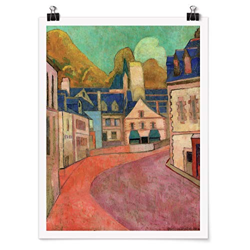 Bilderwelten Poster Wall Art Emile Bernard - La Rue Rose à Pont-Aven Matt 100 x 75cm von Bilderwelten