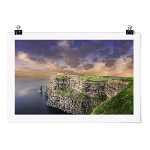 Bilderwelten Poster Wandbild Motiv Wall-Art mit Klammern - Cliffs of Moher - Matt 60 x 90cm von Bilderwelten