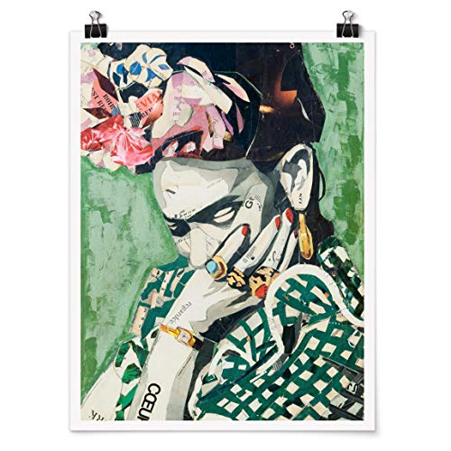 Bilderwelten Poster Wanddeko Kunstdruck Frida Kahlo - Collage No.3 Glänzend 40 x 30cm von Bilderwelten