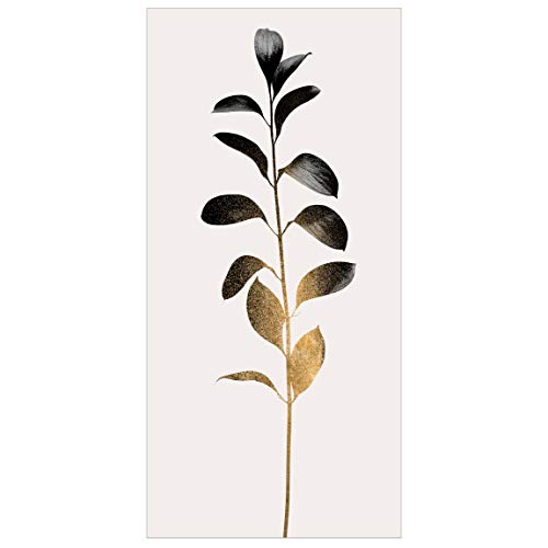 Bilderwelten Raumteiler - Grafische Pflanzenwelt - Gold und Grau - 250x120cm, inkl. Halterung von Bilderwelten