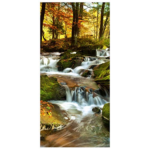 Bilderwelten Raumteiler Wasserfall herbstlicher Wald 250x120cm inkl. transparenter Halterung von Bilderwelten