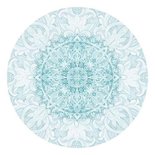 Bilderwelten Runde Tapete selbstklebend Mandala Aquarell Ornament türkis 50x50cm von Bilderwelten