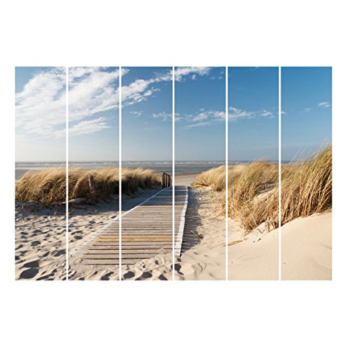 Bilderwelten Schiebegardinen Ostsee Strand - 6 Flächenvorhänge Deckenhalterung 6X 250x60cm von Bilderwelten