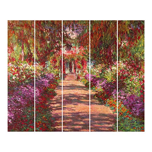Bilderwelten Schiebegardinen Set - C. Monet - Monets Garten - mit Deckenhalterung 250 x 300cm von Bilderwelten