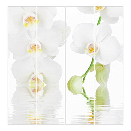 Bilderwelten Schiebegardinen Wellness Orchidee - Deckenhalterung, 4X 250 x 60cm von Bilderwelten