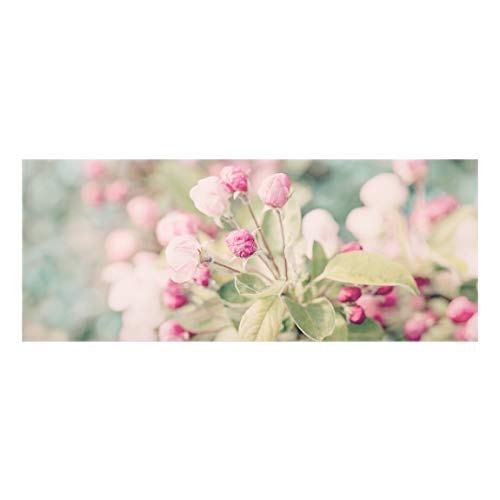 Bilderwelten Spritzschutz Glas Apfelblüte Bokeh rosa Panorama 40 x 100cm von Bilderwelten