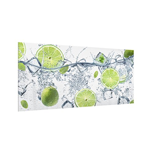 Bilderwelten Spritzschutz Glas - Erfrischende Limette 40cm x 80cm Fliesenrückwand Wandglas von Bilderwelten