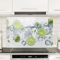 Micasia - Spritzschutz Glas - Erfrischende Limette - Quer 2:3 Größe HxB: 40cm x 60cm von MICASIA