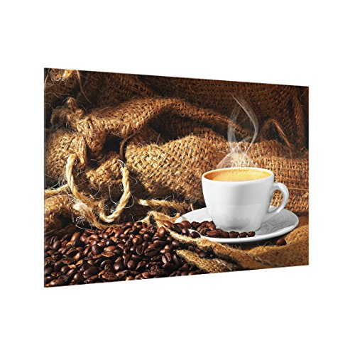 Bilderwelten Spritzschutz Glas - Kaffee am Morgen - Quer 2:3, HxB: 40cm x 60cm von Bilderwelten