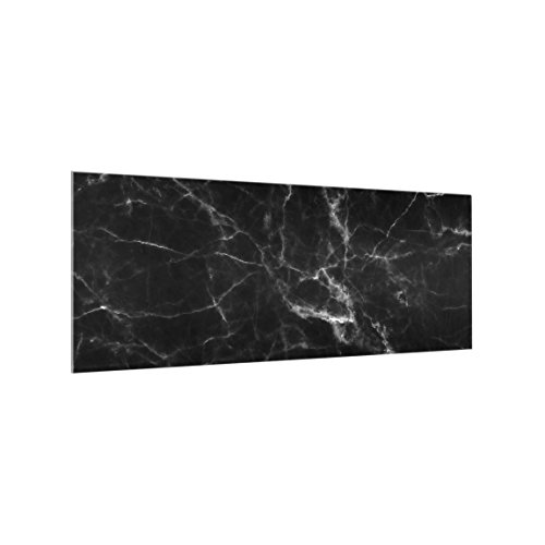 Bilderwelten Spritzschutz-Glas Marmor-Optik 40 x 100 cm schwarz Küchenrückwand von Bilderwelten