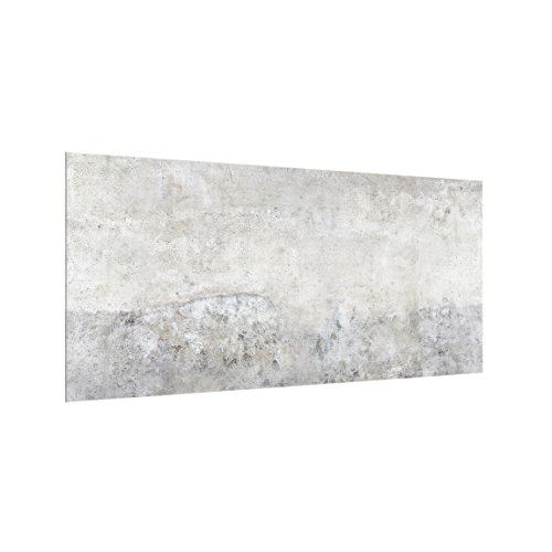 Bilderwelten Glas Spritzwand 40 x 80 cm Shabby Beton Glaspaneele Küchenrückwand von Bilderwelten