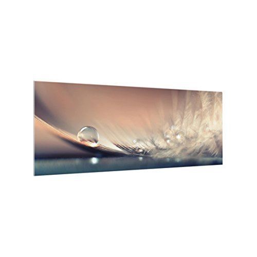 Bilderwelten Spritzschutz Glas - Story of a Waterdrop - Panorama Quer, HxB: 50cm x 125cm von Bilderwelten