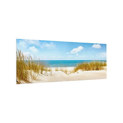 Spritzschutz Glas - Strand an der Nordsee 40 x 100cm Panorama Sicherheitsglas von Bilderwelten