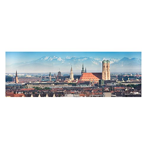 Bilderwelten Top Leinwandbild Städte Deutschland Panorama 1:3 60 x 180cm München von Bilderwelten