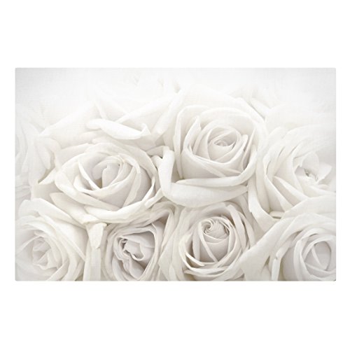 Bilderwelten Top Leinwandbilder Blumen Format 2:3 40 x 60cm Weiße Rosen von Bilderwelten