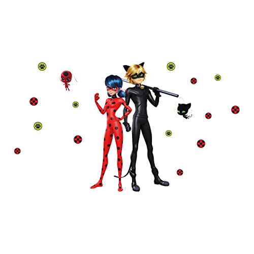 Bilderwelten Wandtattoo Kinderzimmer Miraculous Ladybug und Cat Noir sind bereit - Wandsticker Wanddeko Wandaufkleber Kinder 160cm x 120cm von Bilderwelten