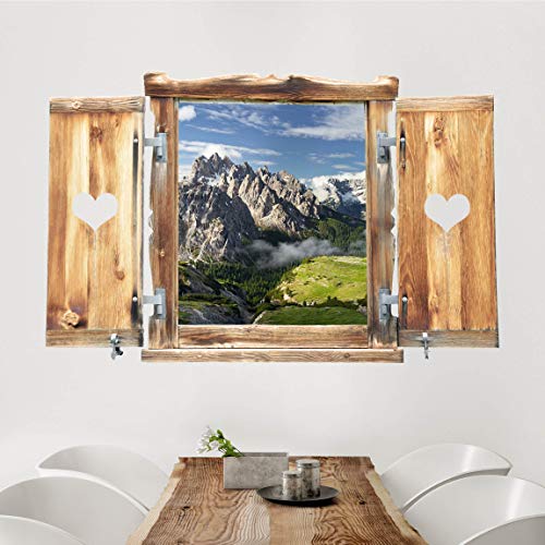 Bilderwelten Wandtattoo Top Alpen und Berge, Größe:40x60cm Fenster Herz Italienische Alpen von Bilderwelten