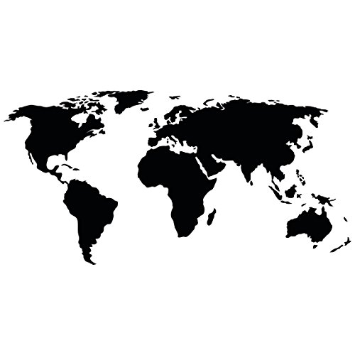 Bilderwelten Wandtattoo Weltkarte, Farbe: Schwarz, Größe: 20cm x 40cm von Bilderwelten