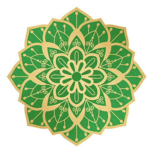 Bilderwelten Wandtattoo selbstklebend - Mandala Blüte Muster Gold grün 40 x 40cm von Bilderwelten