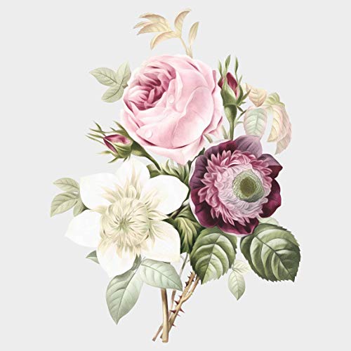 Bilderwelten Wandtattoo selbstklebend - Vintage Illustration Blumenbouquet XXL 120 x 90cm von Bilderwelten